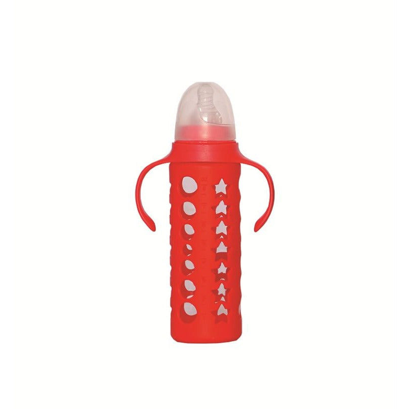 Glass Baby Feeding Bottle 240ml with Protective Silicone Sleeve - photo 3