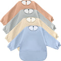 Waterproof Baby Bib with Long Sleeve and Pocket for Messy Meals - photo 1