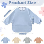 Waterproof Baby Bib with Long Sleeve and Pocket for Messy Meals - photo 2