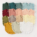 Ruffle Edge Baby Bibs Snap Button Soft Absorbent Feeding Bibs - photo 2