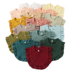 Ruffle Edge Baby Bibs Snap Button Soft Absorbent Feeding Bibs - photo 3