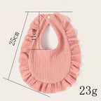 Ruffle Edge Baby Bibs Snap Button Soft Absorbent Feeding Bibs - photo 4