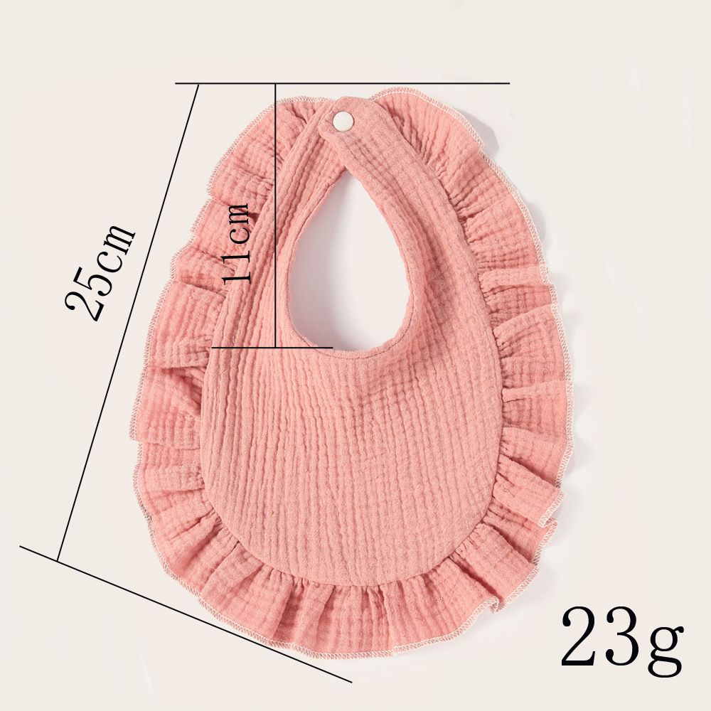 Ruffle Edge Baby Bibs Snap Button Soft Absorbent Feeding Bibs - photo 4
