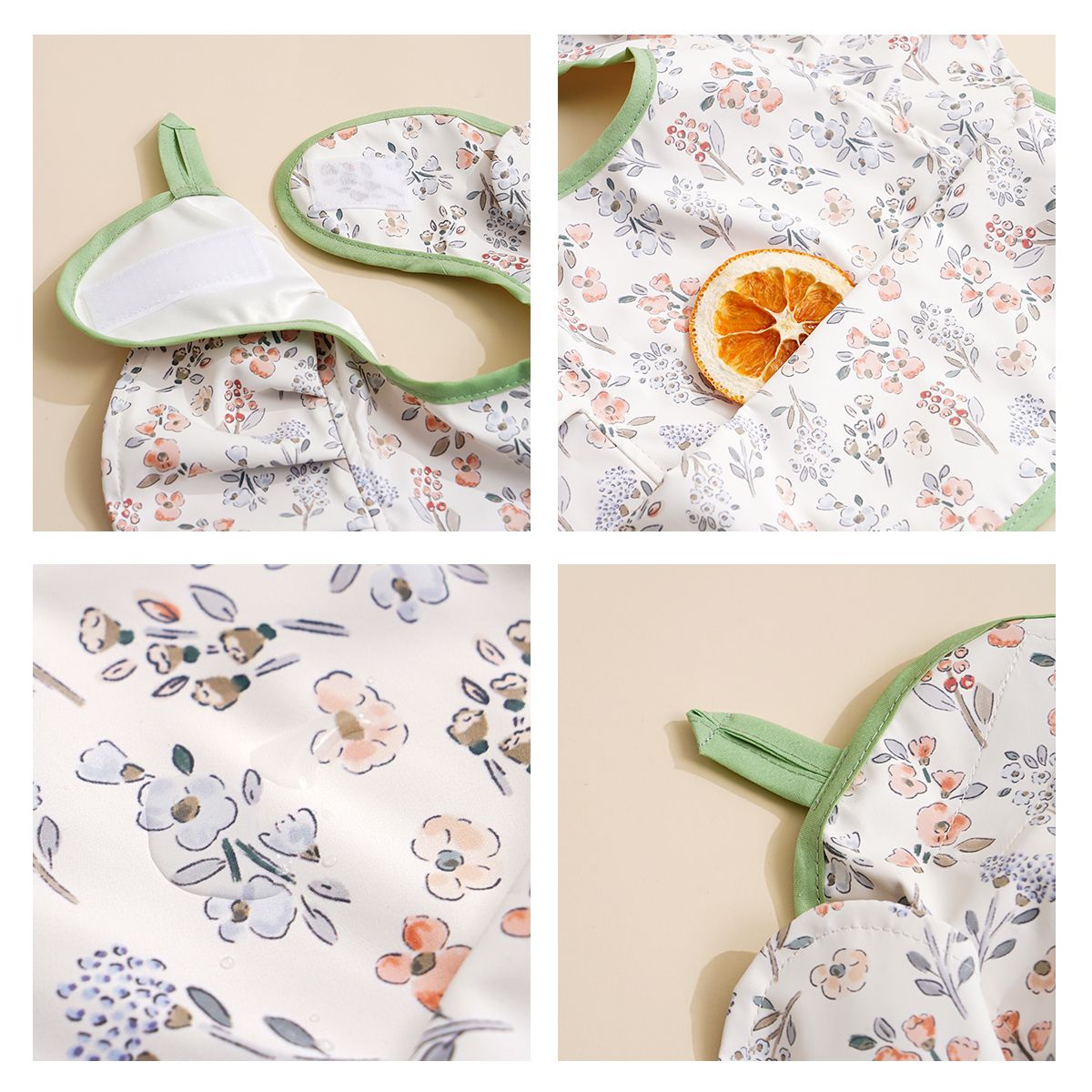 Baby Bib Waterproof Batwing Design with Food Pocket for Infants - photo 3