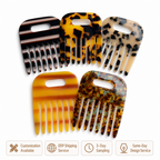 Wide Tooth Comb Large Acetate Hair Comb Marble Pattern Detangler - photo 1