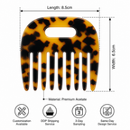 Wide Tooth Comb Large Acetate Hair Comb Marble Pattern Detangler - photo 2