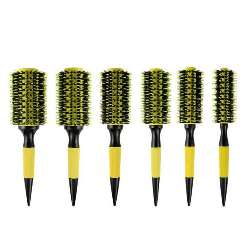 Round Hair Brush Wood Boar Bristle for Curly Hair Styling Tool - photo 1