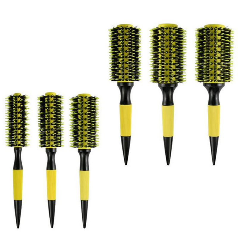 Round Hair Brush Wood Boar Bristle for Curly Hair Styling Tool - photo 4