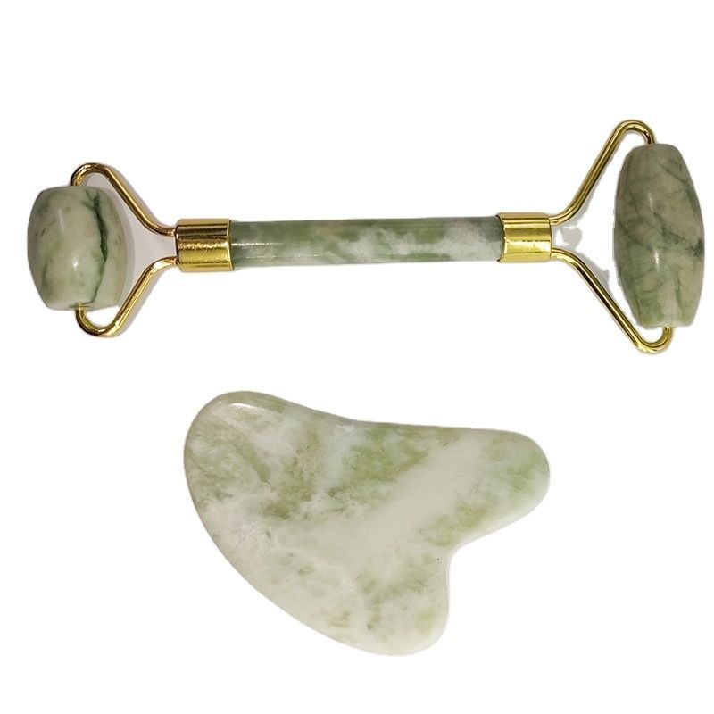 Jade Roller and Gua Sha Facial Massage Set for Face and Neck - photo 1