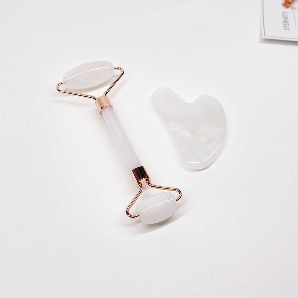 Jade Roller Gua Sha Set - Facial Massage Tool for Glowing Skin - photo 2