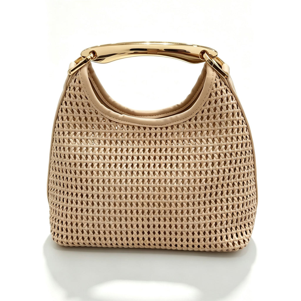 Woven Crossbody Bag for Women with Removable Strap - Rectangle Shape - photo 3