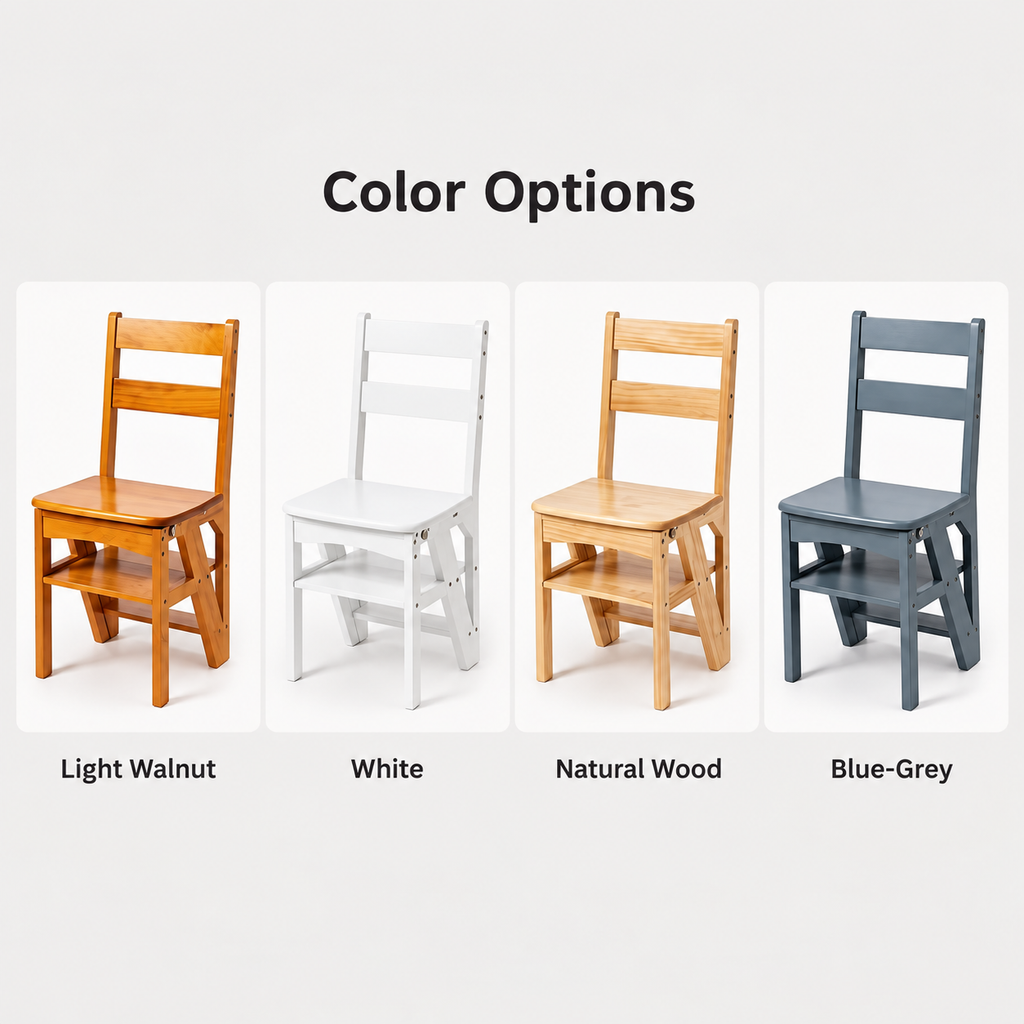 Folding Step Stool Ladder 4 Steps Convertible Chair Heavy Duty - photo 1