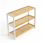 Bamboo Shoe Rack 3-Tier Space-Saving Storage for Home Entryway - photo 1