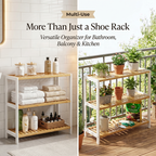 Bamboo Shoe Rack 3-Tier Space-Saving Storage for Home Entryway - photo 4