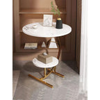 C-Shaped Folding Side Table - Round Wooden Coffee Table for Home - photo 3