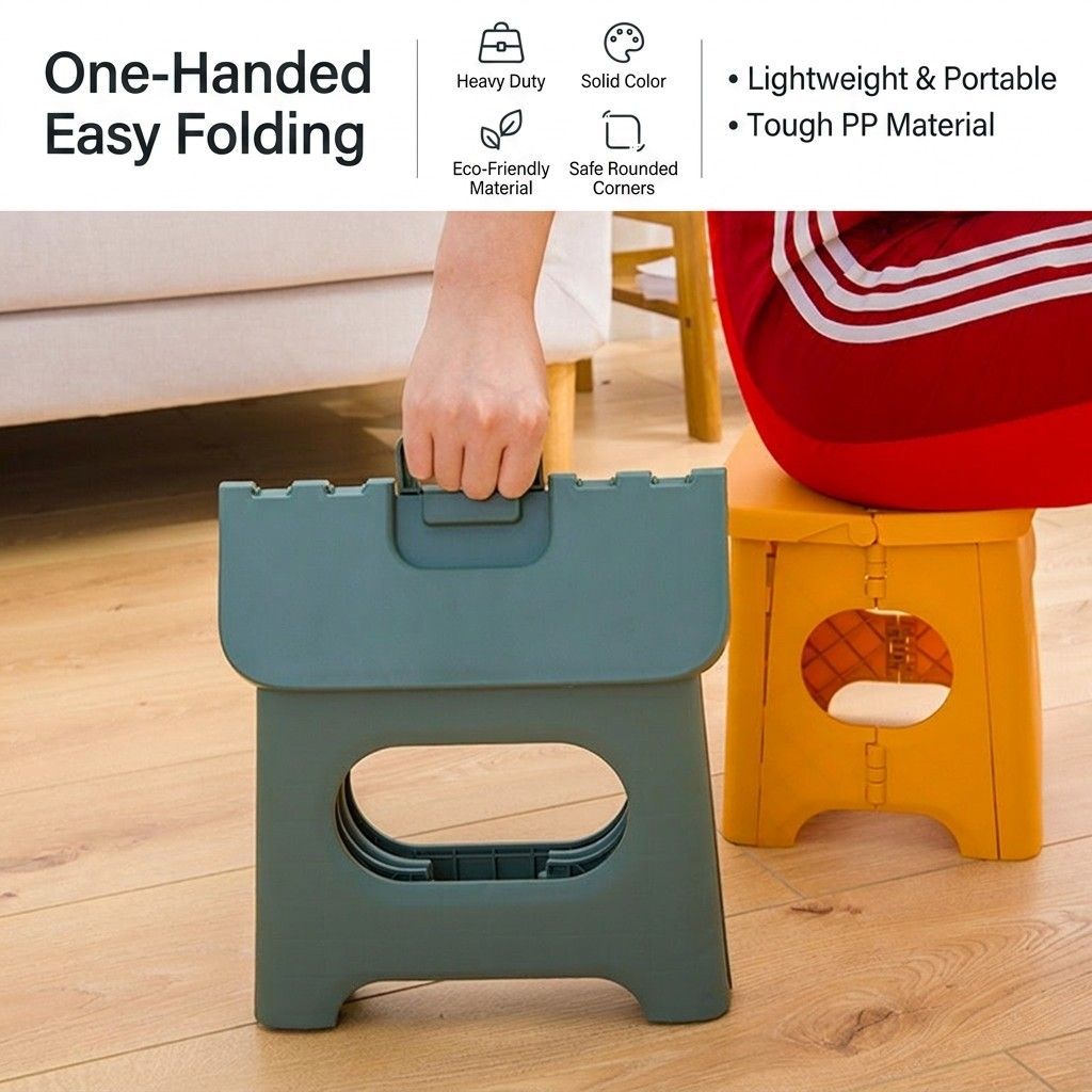 Folding Step Stool Portable Lightweight Seat for Home & Outdoor - photo 2