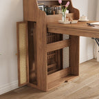 Folding Side Table Wood Finish Small Dining Table with Storage - photo 4