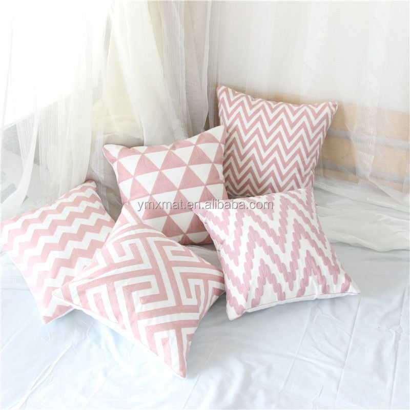 Embroidered Cushion Cover with Geometric Pattern for Home Decor - photo 4