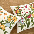 Embroidered Flower Cushion Cover - Spring Floral Pillow Case - photo 2