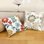 Embroidered Flower Cushion Cover - Spring Floral Pillow Case - photo 4