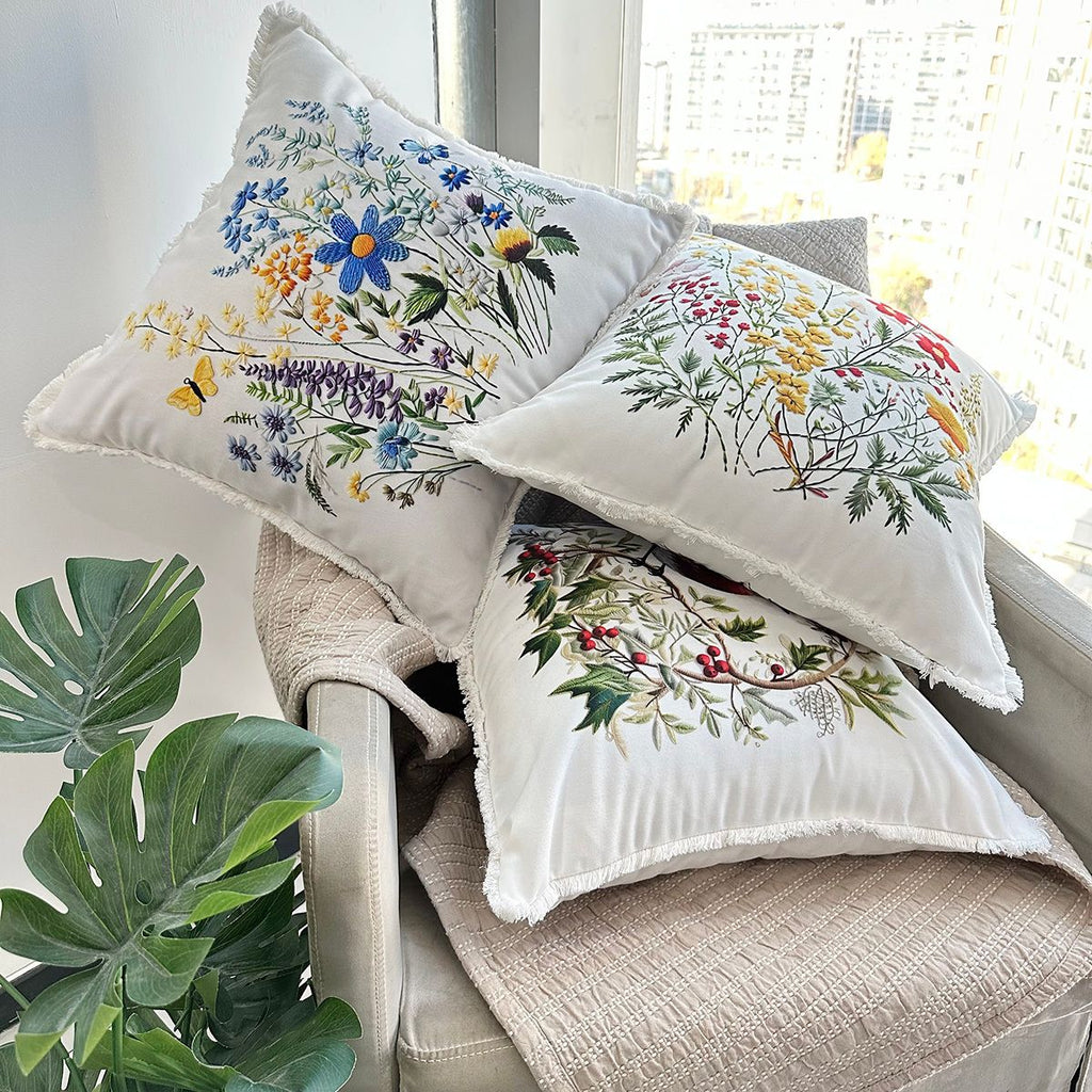 Embroidered Cushion Covers - Decorative Throw Pillow Covers Set - photo 2