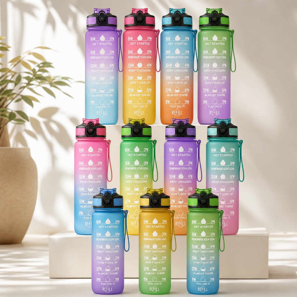 Sport Straw Water Bottle 1000ml Leak-Proof Travel Bottle for Adults - photo 1