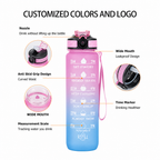 Sport Straw Water Bottle 1000ml Leak-Proof Travel Bottle for Adults - photo 4