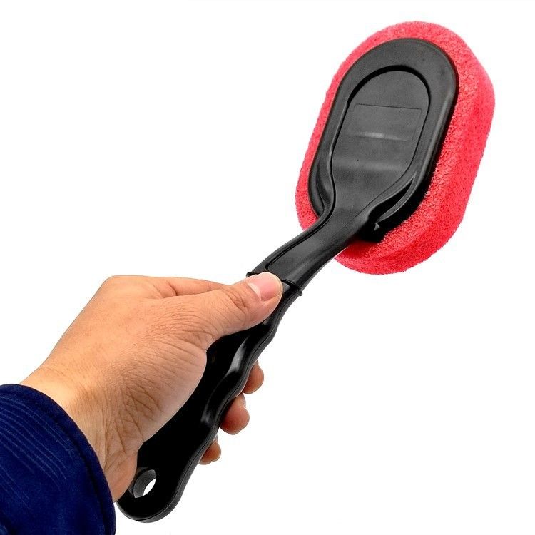 Car Tire Shine Applicator Sponge Brush with Curved Handle for Cars - photo 4