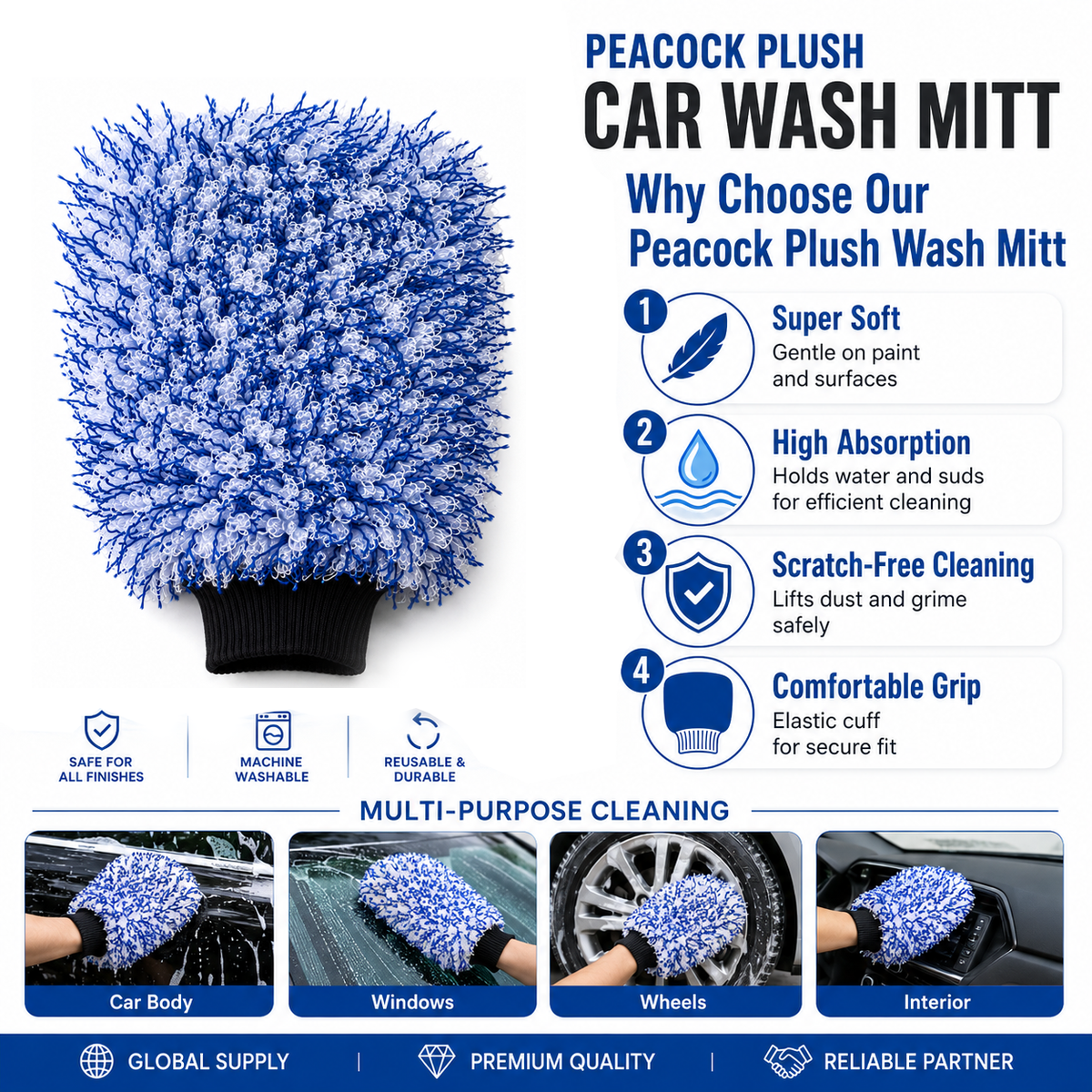 Car Wash Mitt - Plush Microfiber Scratch Free Auto Detailing - photo 2
