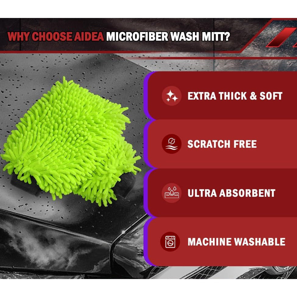 Car Wash Mitt and Microfiber Towel Kit for Car Cleaning at Home - photo 3