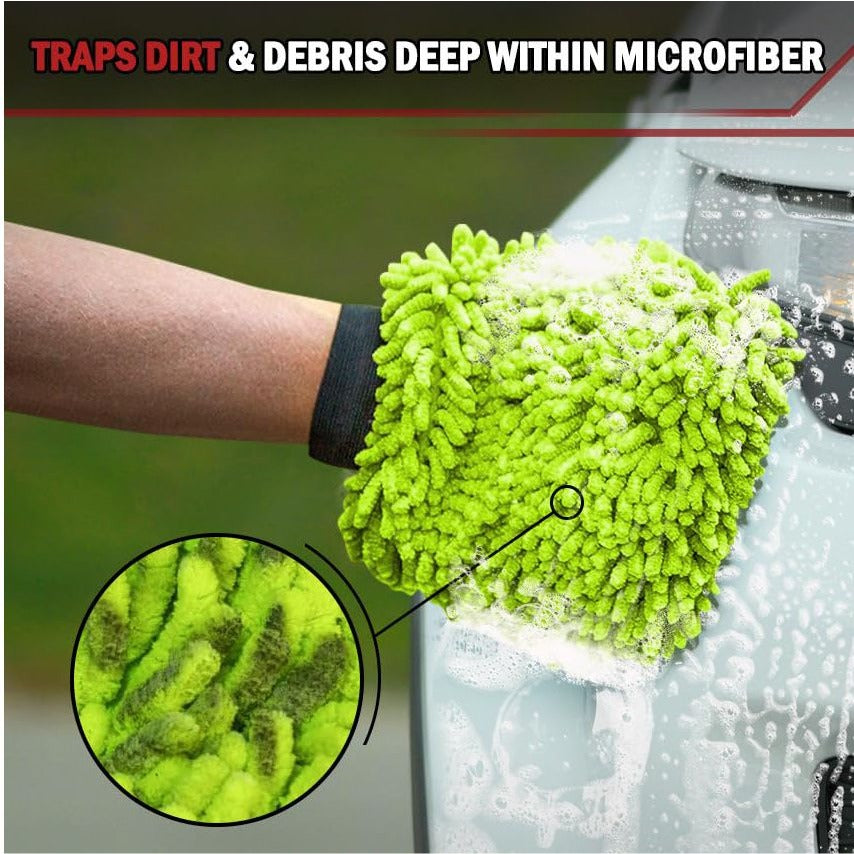 Car Wash Mitt and Microfiber Towel Kit for Car Cleaning at Home - photo 4