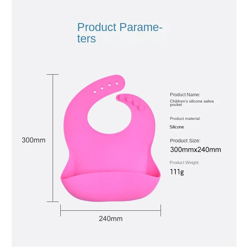 Adjustable Baby Bib Soft Waterproof Silicone Food Catcher Pocket - photo 3