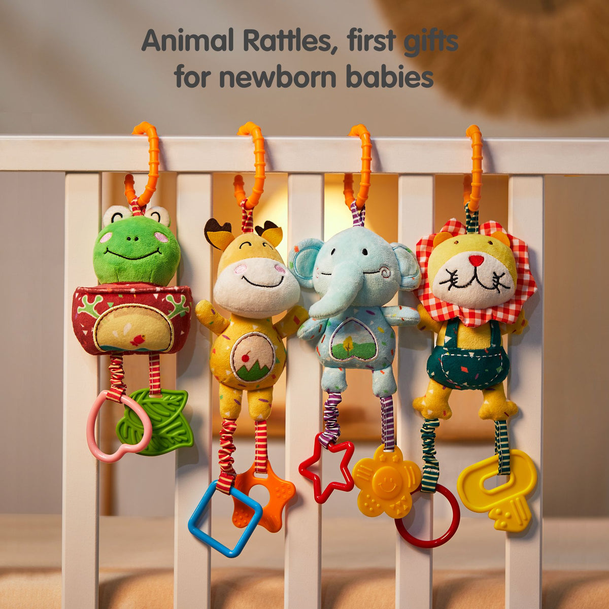 Plush Rattle Toy for Babies - Soft Hanging Animal Crib Toy Gift - photo 2