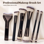 Makeup Brush Set 6 Pieces Double Head Lip Liner Brushes Black Gold - photo 1