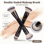 Makeup Brush Set 6 Pieces Double Head Lip Liner Brushes Black Gold - photo 2