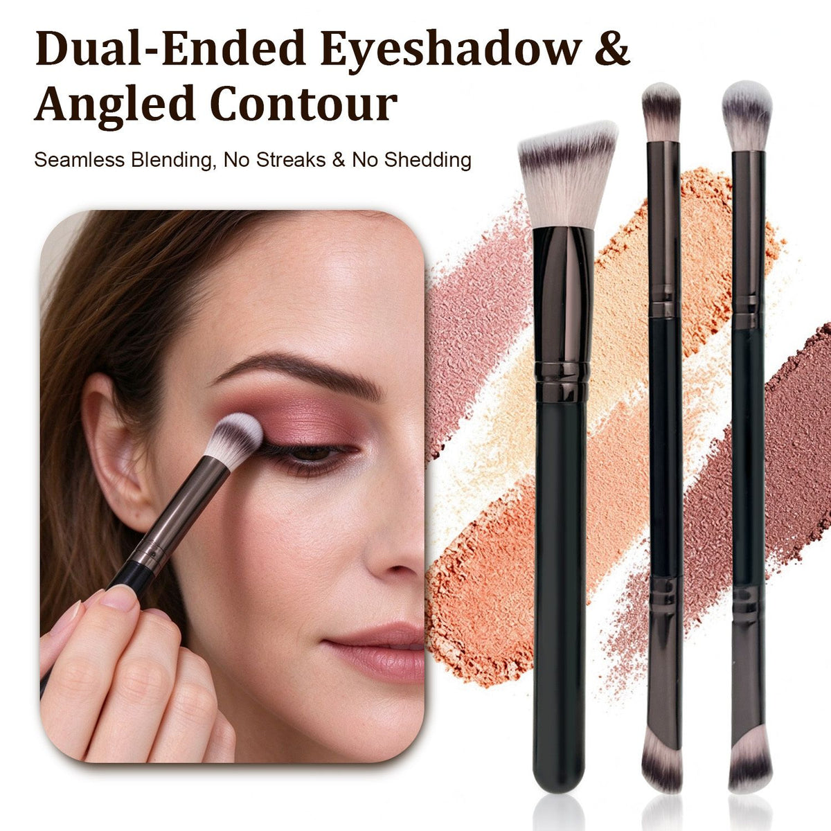 Makeup Brush Set 6 Pieces Double Head Lip Liner Brushes Black Gold - photo 4