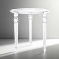 Round Side Table with Glass Top – Modern Acrylic Living Room Table - photo 1