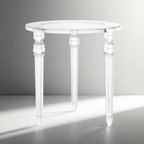 Round Side Table with Glass Top – Modern Acrylic Living Room Table - photo 1