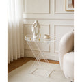 Transparent Acrylic Round Folding Coffee Table with Gold Hardware - photo 1