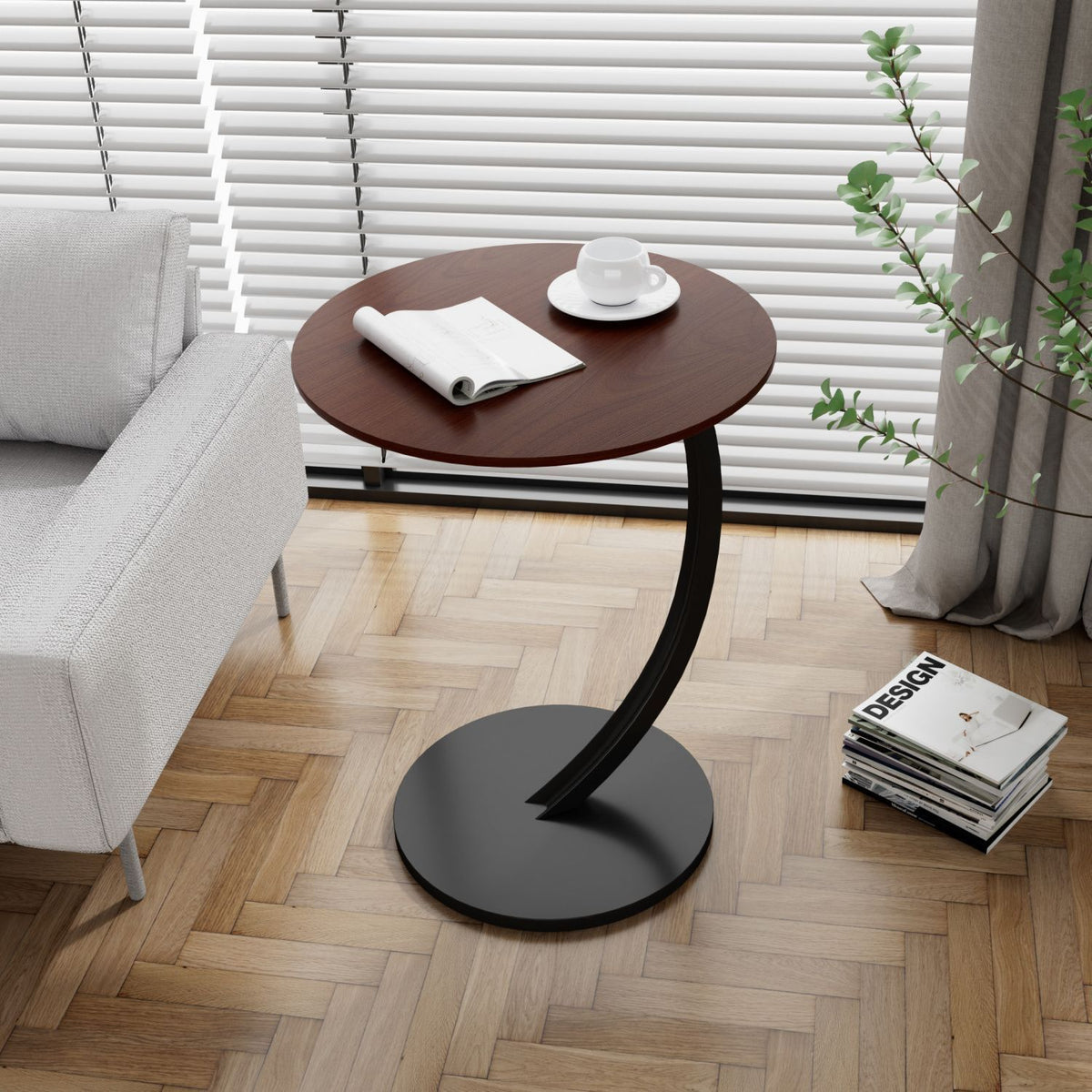 Round Side Table for Living Room Small Space Corner Accent Decor - photo 2