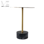 Modern Round Marble Side Table with Golden Base for Living Room - photo 2