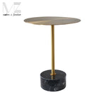 Modern Round Marble Side Table with Golden Base for Living Room - photo 3