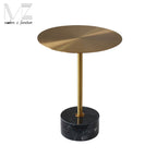 Modern Round Marble Side Table with Golden Base for Living Room - photo 4