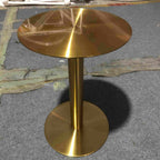 Round Gold Side Table Stainless Steel Stand for Home and Salon - photo 3