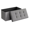 Folding Storage Ottoman 30 Inch Fabric Seat Stool for Home Use - photo 1