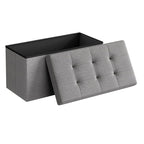Folding Storage Ottoman 30 Inch Fabric Seat Stool for Home Use - photo 1