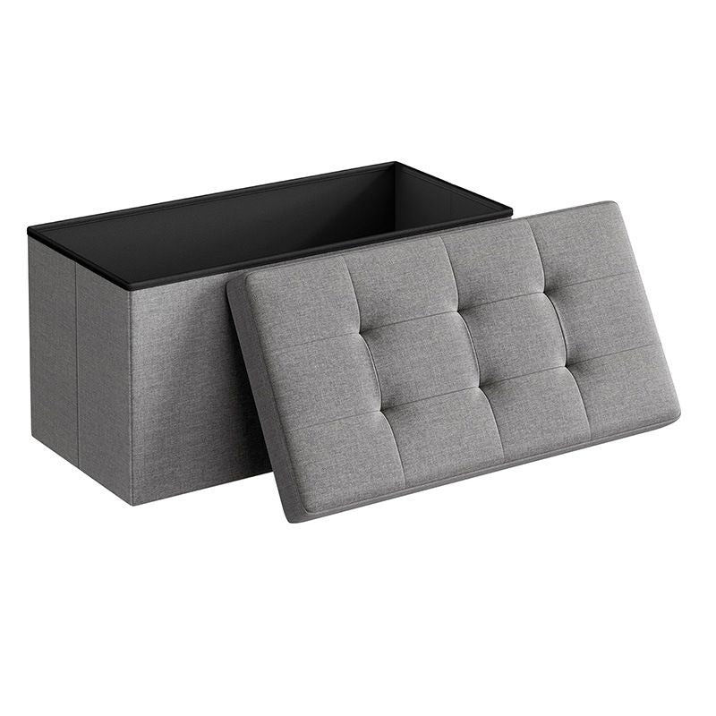 Folding Storage Ottoman 30 Inch Fabric Seat Stool for Home Use - photo 1