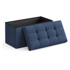 Folding Storage Ottoman 30 Inch Fabric Seat Stool for Home Use - photo 2