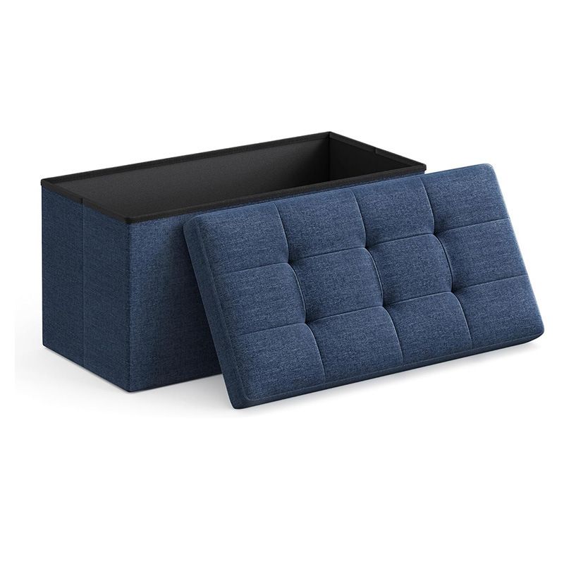 Folding Storage Ottoman 30 Inch Fabric Seat Stool for Home Use - photo 2