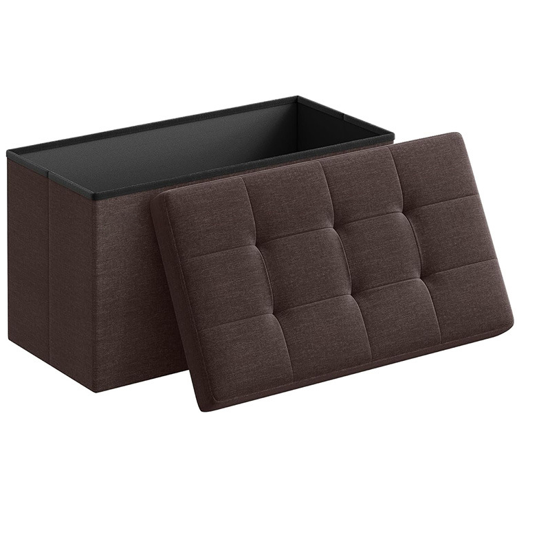 Folding Storage Ottoman 30 Inch Fabric Seat Stool for Home Use - photo 3